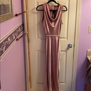 Blush Cowl Neck Back Cutout Dress